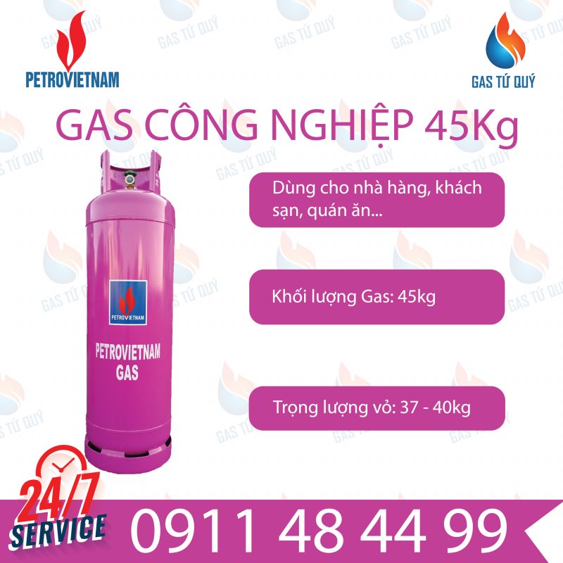 Gas cong nghiep 45kg